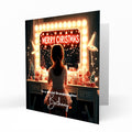 Personalised Christmas Card - Brown Haired Girl at a Festive Dressing Table