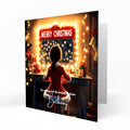 Girls Christmas Card Personalised Daughter Granddaughter Sister Niece Friend MERRY CHRISTMAS LIGHTS, Any Name, Any Relation C286
