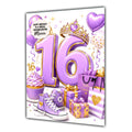 16th Birthday Card Girl Granddaughter Daughter Niece Large A5 Size Shoes