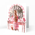 Personalised Christmas Card - Girl at a Festive Dressing Table