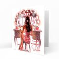 Personalised Christmas Card - Girl at a Festive Dressing Table