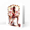 Personalised Christmas Card - Girl at a Festive Dressing Table