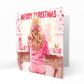 Girls Christmas Card Personalised Daughter Granddaughter Sister Niece Friend Teenager MERRY CHRISTMAS LIGHTS, Any Name, Any Relation C344