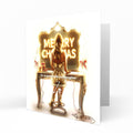 Personalised Christmas Card - Girl at a Festive Dressing Table