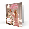 Personalised Christmas Card - Girl Decorating a Christmas Tree