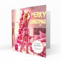 Christmas Card for girls Personalised Daughter Granddaughter Sister Niece Friend MERRY CHRISTMAS LIGHTS, Any Name, Any Relation C362