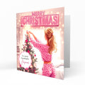 Christmas Card for girls Personalised Daughter Granddaughter Sister Niece Friend MERRY CHRISTMAS LIGHTS, Any Name, Any Relation C364
