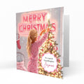 Christmas Card for girls Personalised Daughter Granddaughter Sister Niece Friend MERRY CHRISTMAS LIGHTS, Any Name, Any Relation C366