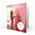 Christmas Card for girls Personalised Daughter Granddaughter Sister Niece Friend MERRY CHRISTMAS LIGHTS, Any Name, Any Relation C367