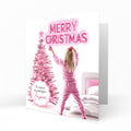 Christmas Card for girls Personalised Daughter Granddaughter Sister Niece Friend MERRY CHRISTMAS LIGHTS, Any Name, Any Relation C372