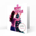 Christmas Card for girls Personalised Daughter Granddaughter Sister Niece Friend MERRY CHRISTMAS LIGHTS, Any Name, Any Relation C378