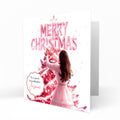 Christmas Card for girls Personalised Daughter Granddaughter Sister Niece Friend MERRY CHRISTMAS LIGHTS, Any Name, Any Relation C379