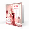 Christmas Card for girls Personalised Daughter Granddaughter Sister Niece Friend MERRY CHRISTMAS LIGHTS, Any Name, Any Relation C388