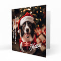 Christmas Card Personalised Daughter, Son, Mum, Dad, Granddaughter Sister Niece Friend Any Name, Any Relation Cute Border Collie Dog C395