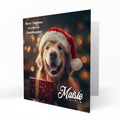Christmas Card Personalised Daughter, Son, Mum, Dad, Granddaughter Sister Niece Friend Any Name, Any Relation Cute Golden Retriever Dog C396