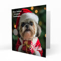 Christmas Card Personalised Daughter, Son, Mum, Dad, Granddaughter Sister Niece Friend Any Name, Any Relation Cute Shih Tzu Dog C397