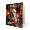 Christmas Card Personalised Daughter, Son, Mum, Dad, Granddaughter Sister Niece Friend Any Name, Any Relation Cute Labrador Dog C399