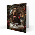 Personalised Christmas Card - Chocolate Labrador in a Snow Globe