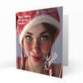 Personalised Christmas Card - Girl Portrait in Santa Hat