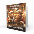 Personalised Christmas Card, Any Name, Any Relation, Special Couple, Friends, Neighbours, In-Laws, Teacher, Mr and Mrs Highland Cow C422