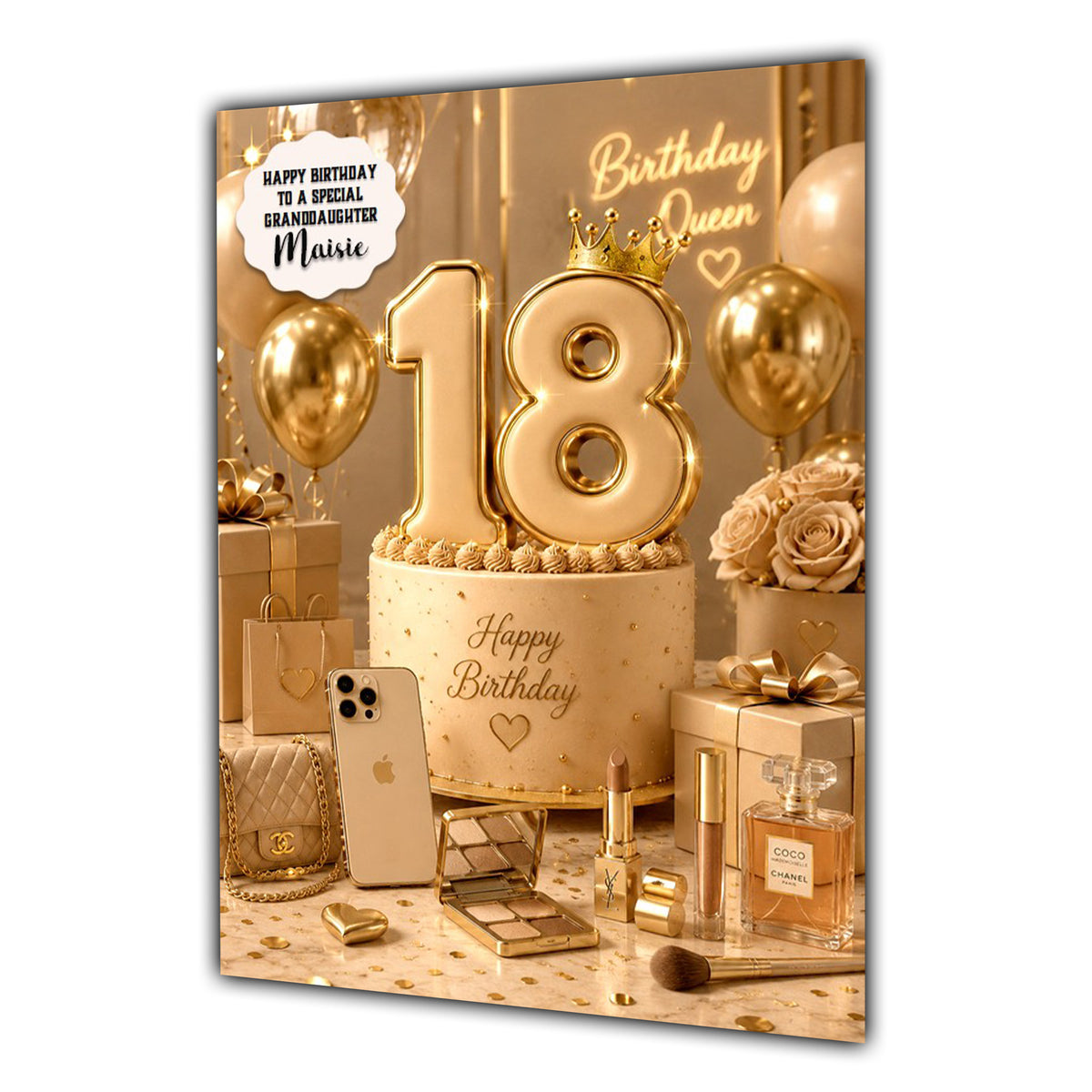 18th Birthday Card Girl Granddaughter Daughter Niece Large A5 Size Perfume