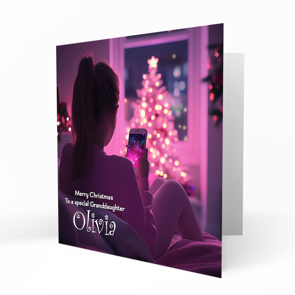 Christmas Card for girls Personalised Daughter Granddaughter Sister Niece Friend, Any Name, Any Relation C434