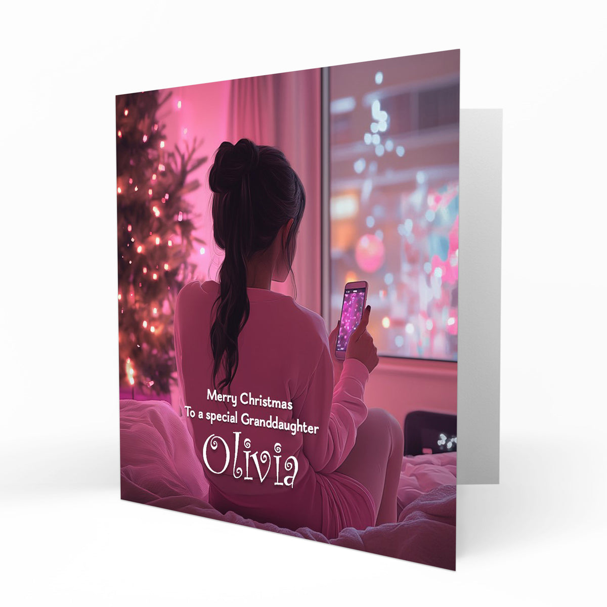 Christmas Card for girls Personalised Daughter Granddaughter Sister Niece Friend, Any Name, Any Relation C437