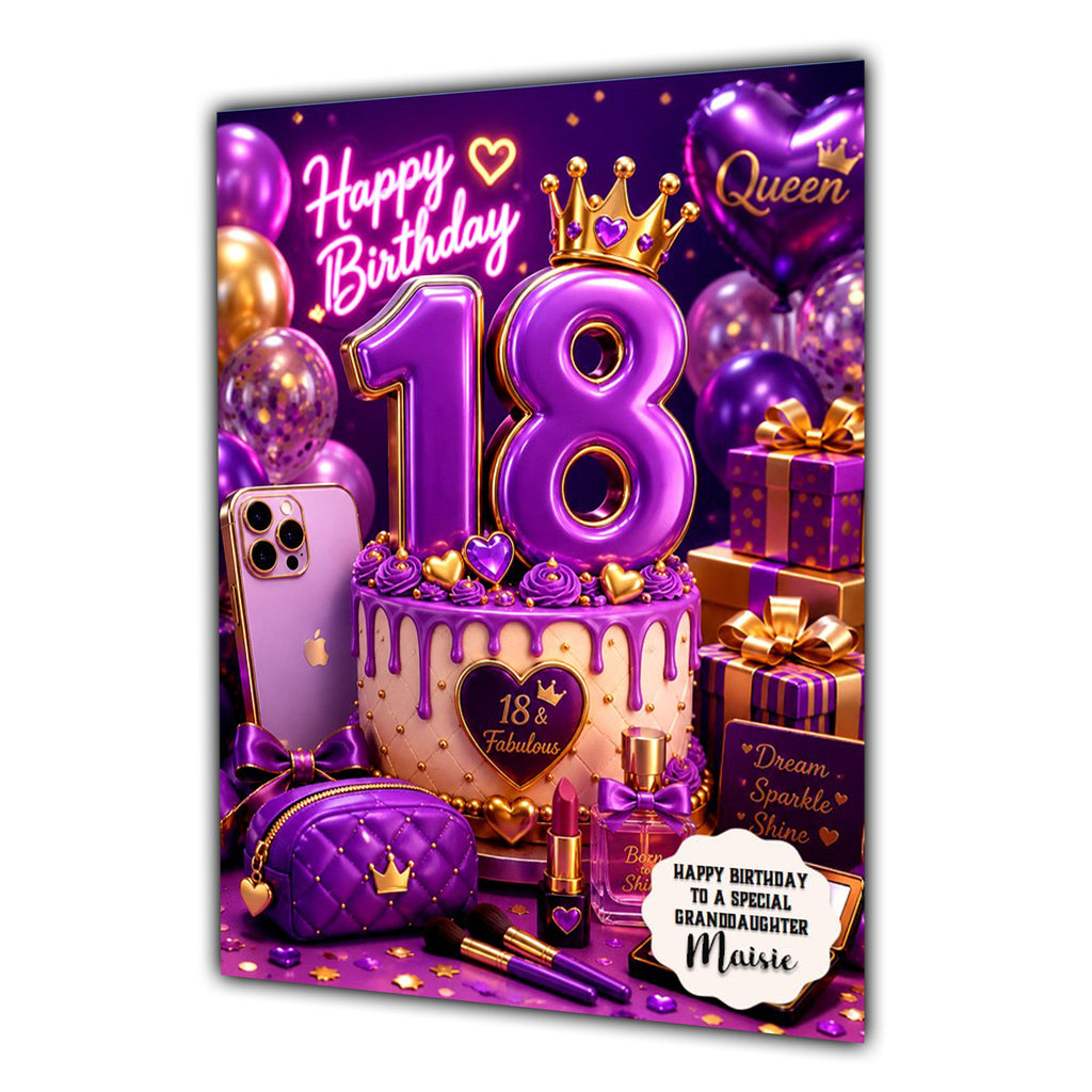 18th Birthday Card Girl Granddaughter Daughter Niece Large A5 Size Perfume