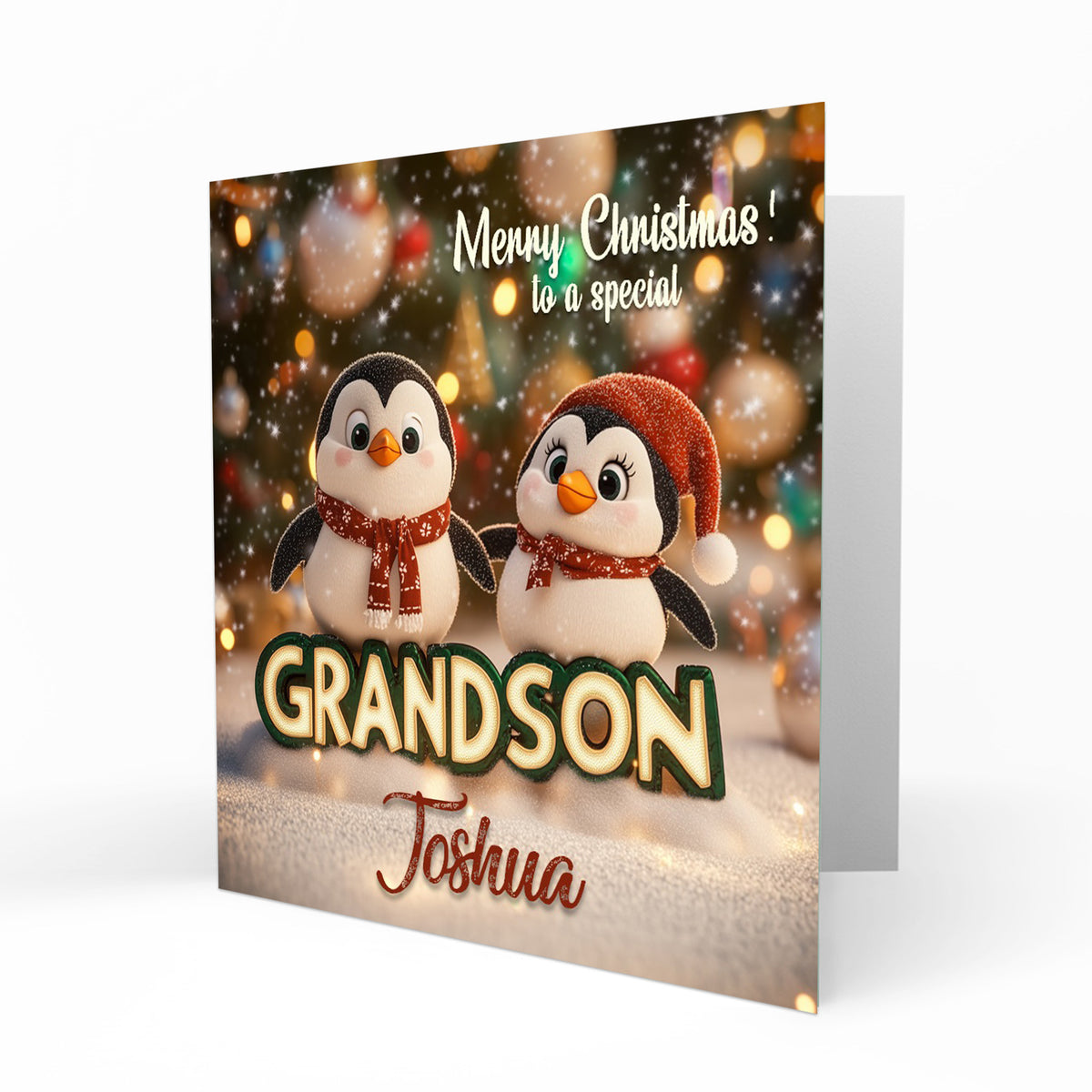 Personalised Christmas Card For Grandson C453