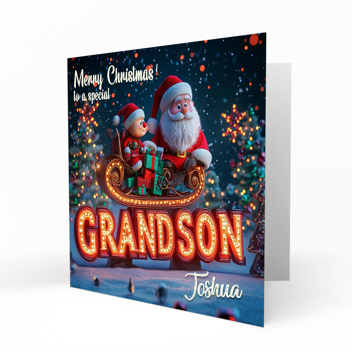 Personalised Christmas Card For Grandson C455