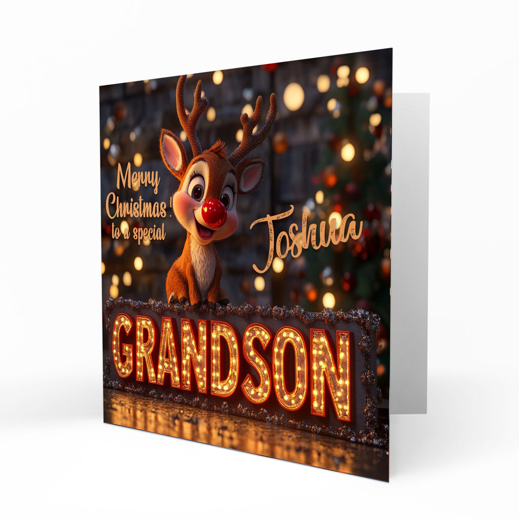 Personalised Christmas Card For Grandson C457