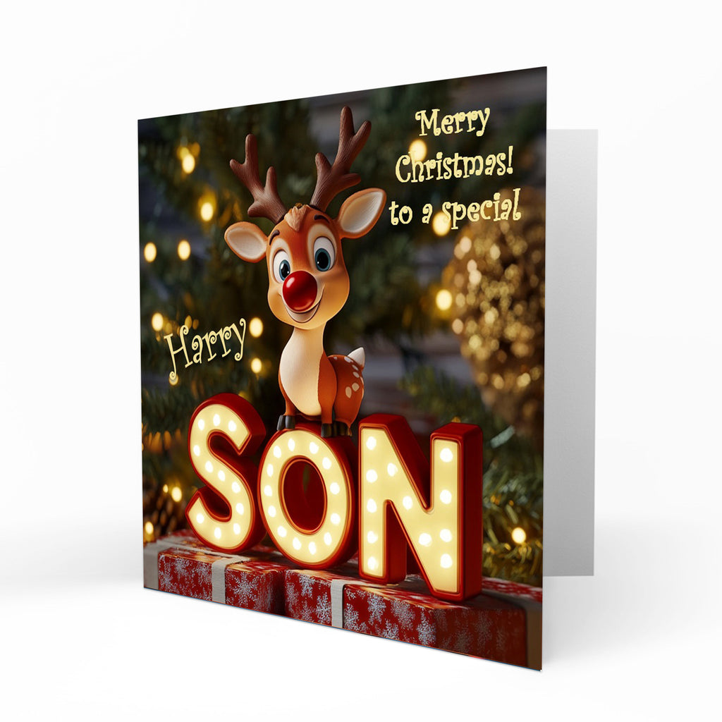 Personalised Christmas Card For Son C458