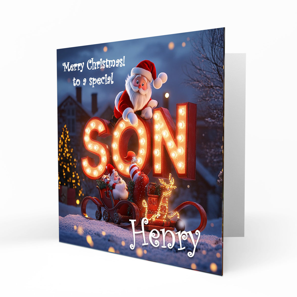 Personalised Christmas Card For Son C460