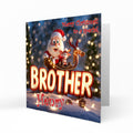 Personalised Christmas Card - Santa Sleigh and Brother Lettering