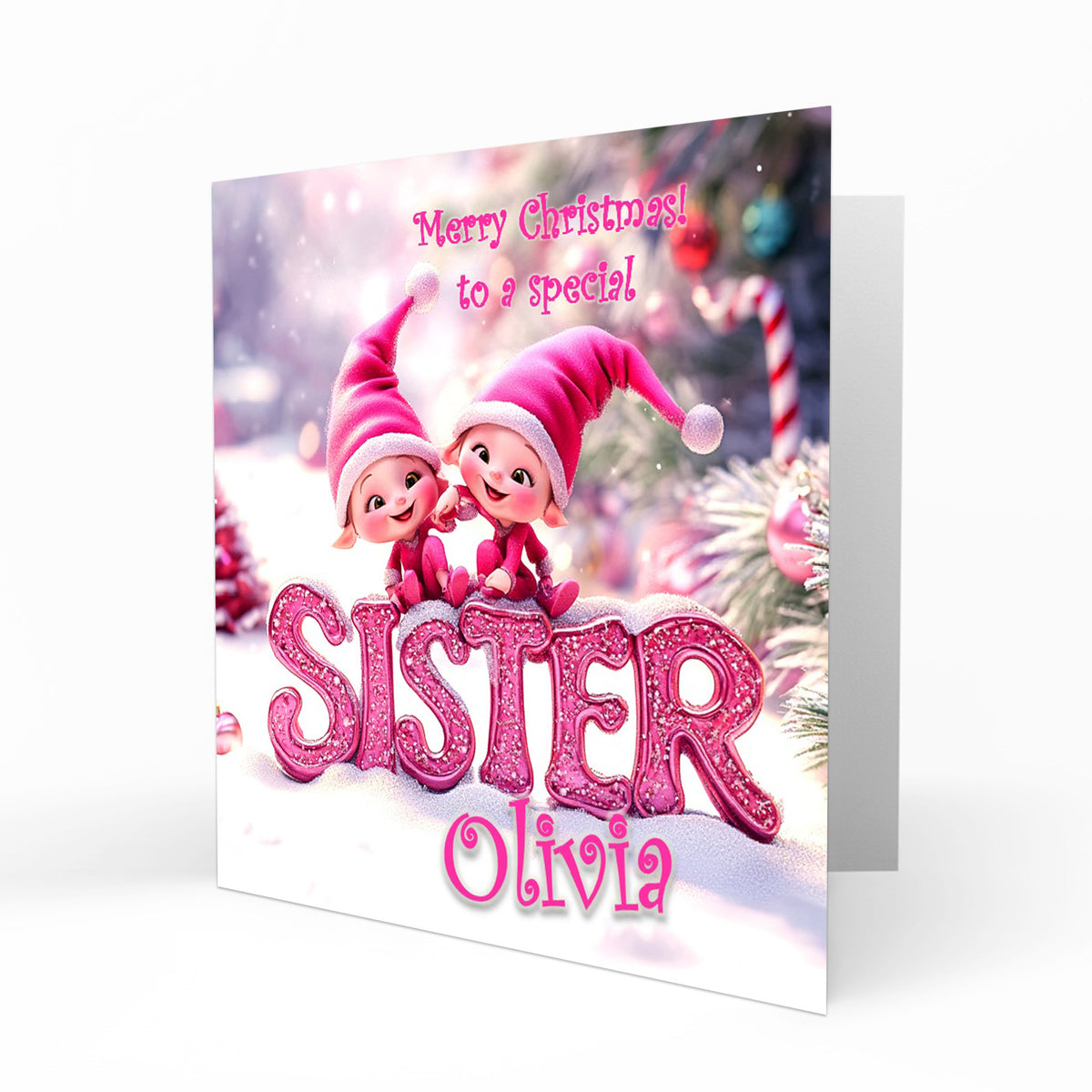 Personalised Christmas Card For Sister C481