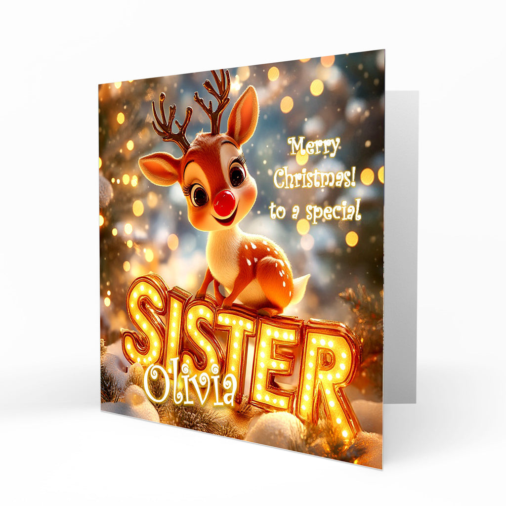 Personalised Christmas Card For Sister C482