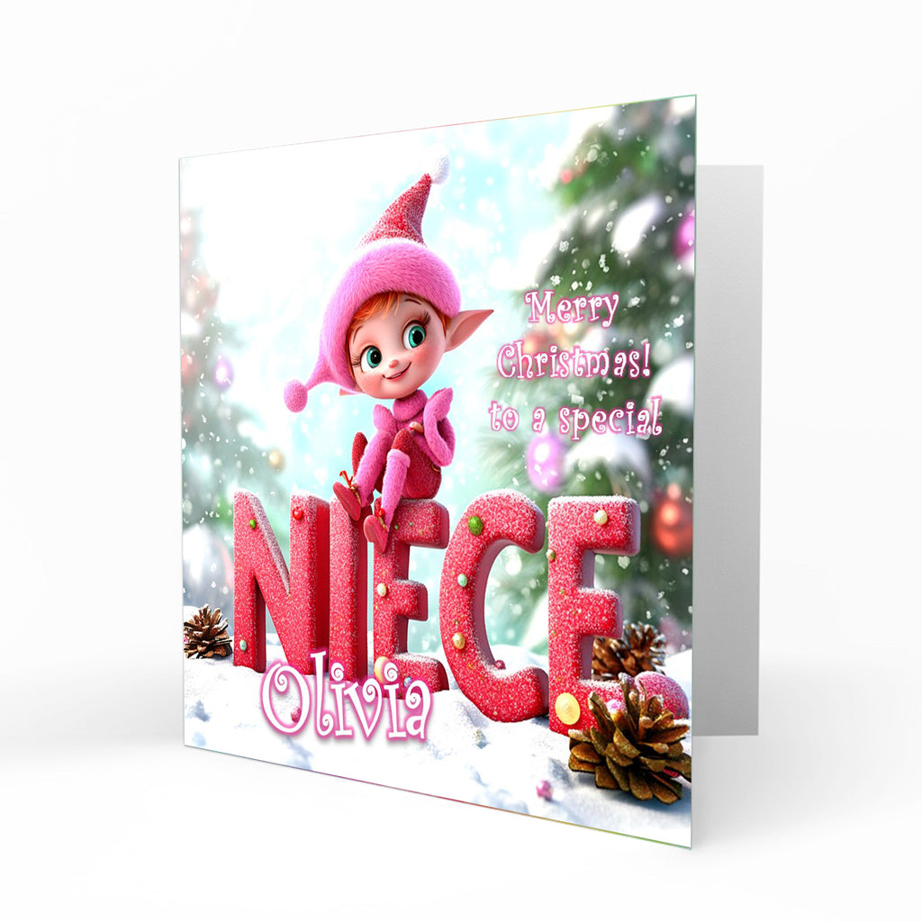 Personalised Christmas Card For Niece C483