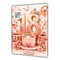 18th Birthday Card Girl Granddaughter Daughter Niece Large A5 Size Floral