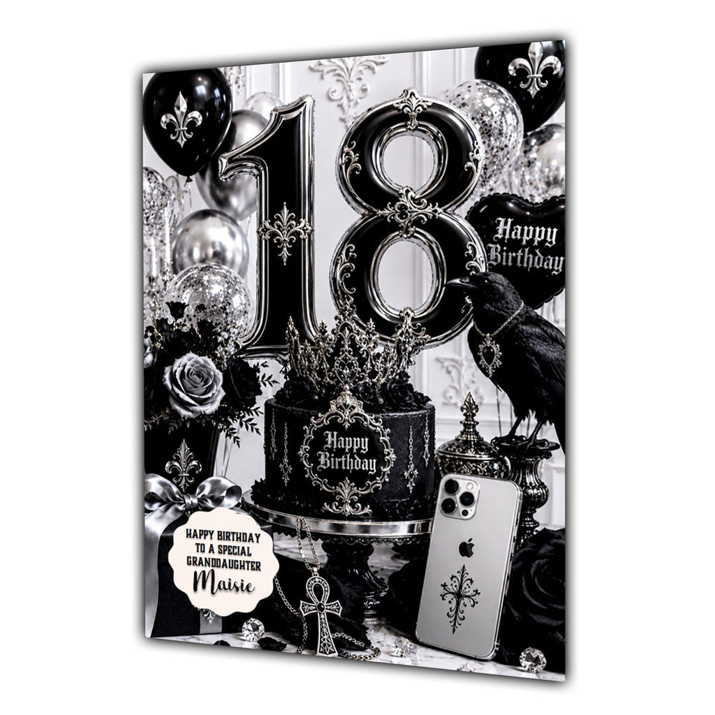 18th Birthday Card Girl Granddaughter Daughter Niece Large A5 Size Goth