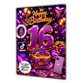 16th Birthday Card For Girls, Daughter, Granddaughter, Niece, Social Media Girl, Teenager,
