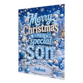 Personalised Christmas Card - Blue Snowmen