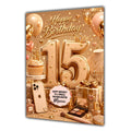 15th Birthday Card For Girls, Daughter, Granddaughter, Niece, Make Up Girl, Teenager,
