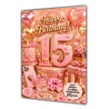 15th Birthday Card Girl Granddaughter Daughter Niece Large A5 Size Make Up