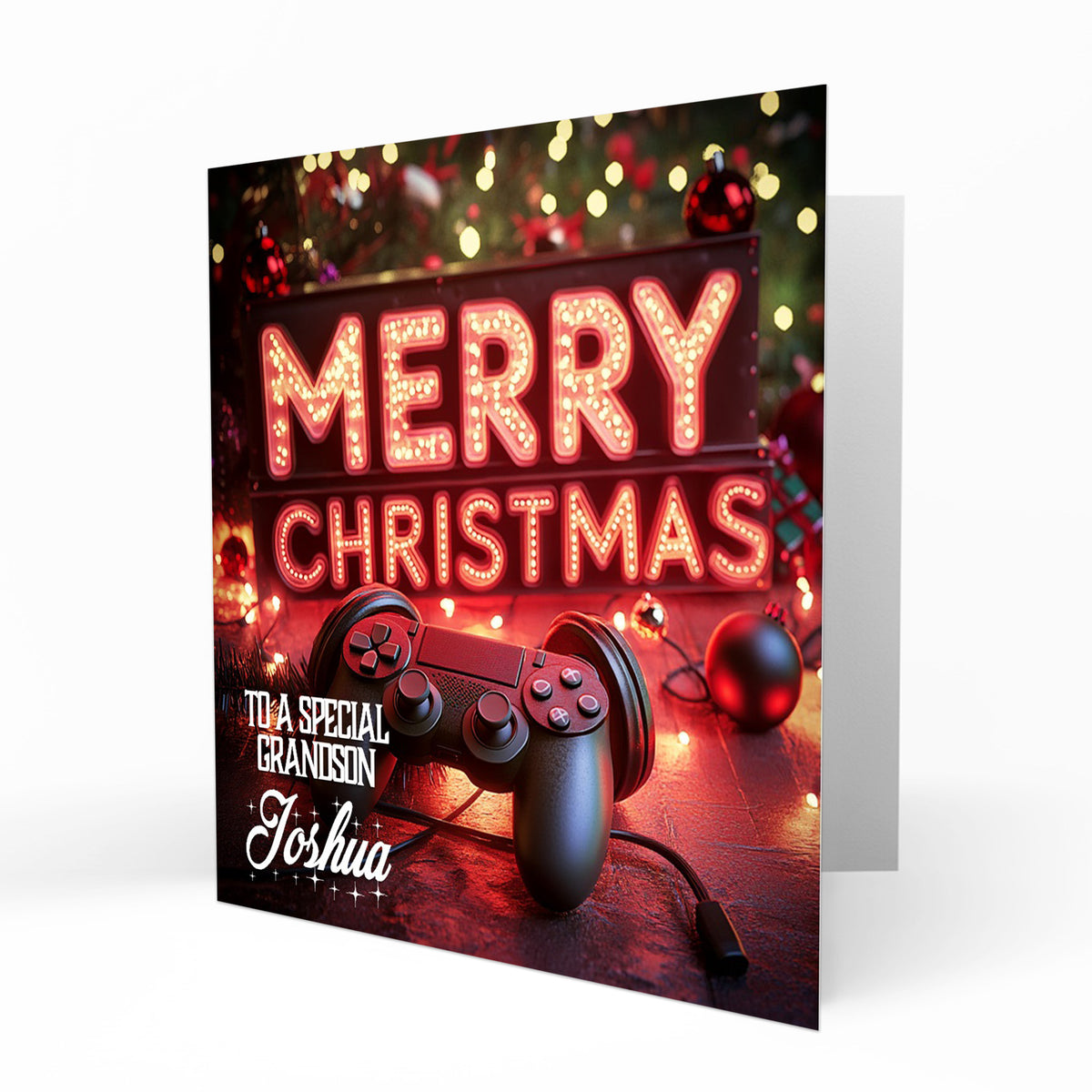 Personalised Christmas Card For Grandson, Son, Nephew, Gaming, Gamer