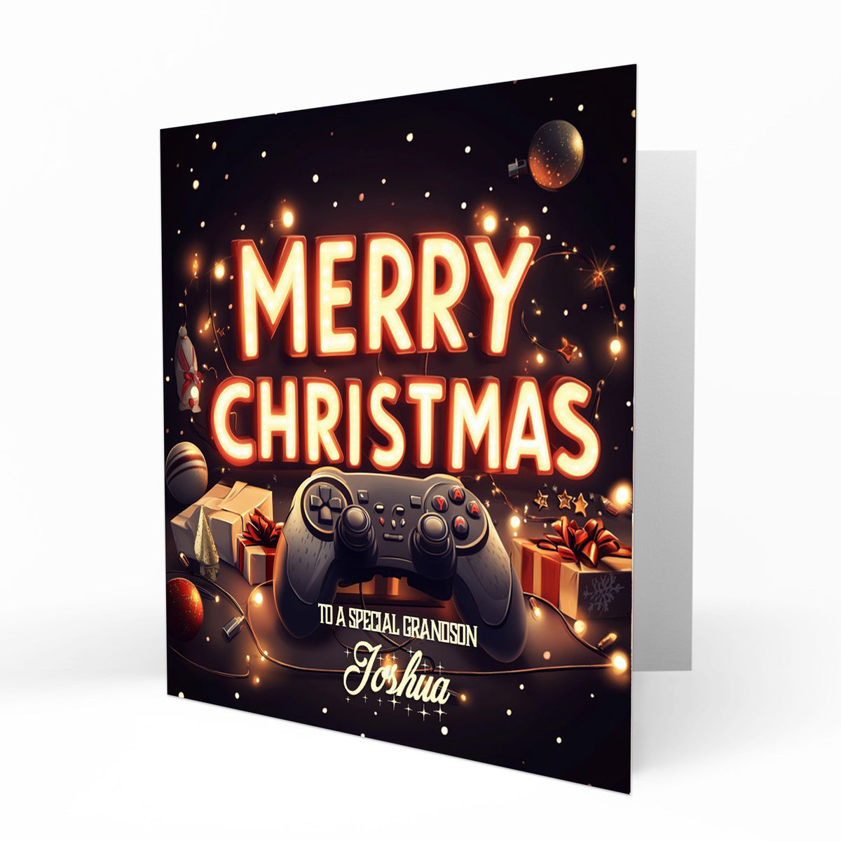 Personalised Christmas Card For Grandson, Son, Nephew, Gaming, Gamer
