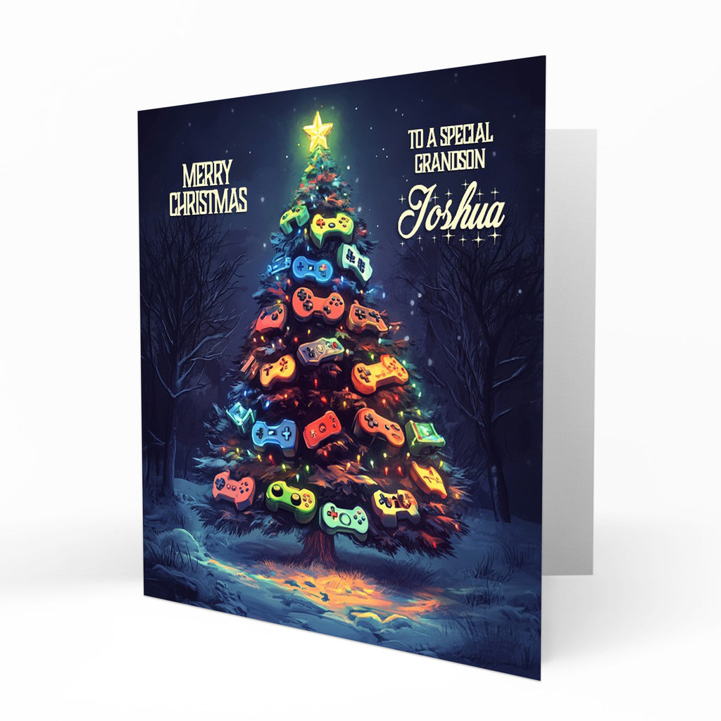 Personalised Christmas Card For Grandson, Son, Nephew, Gaming, Gamer