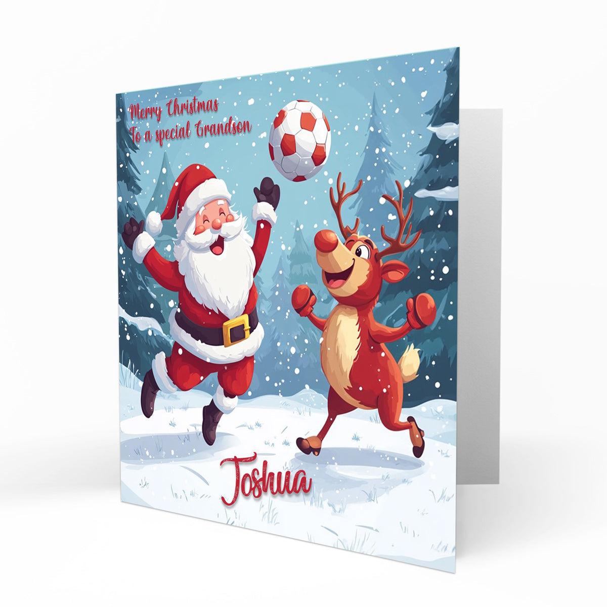 Personalised Christmas Card For Grandson, Son, Nephew, Football