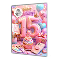 15th Birthday Card Girl Granddaughter Daughter Niece Large A5 Size Artist