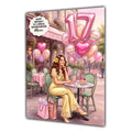 17th Birthday Card Girl, Granddaughter, Daughter, Shopping, Large A5 Size