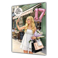 17th Birthday Card Girl Granddaughter Daughter Shopping Large A5 Size